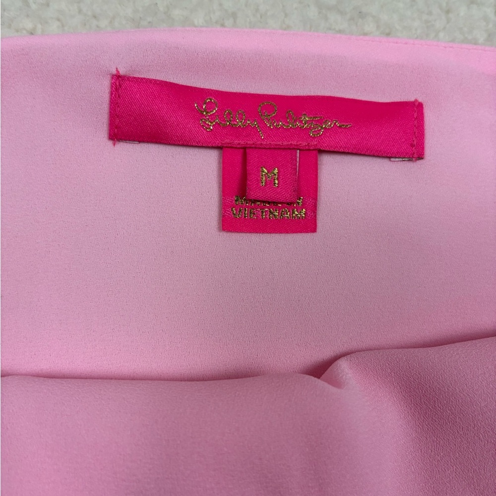 NWOT Lilly Pulitzer Karmen Cami Tank Top Light Pink Ruffle Neckline Sz Medium - Picture 3 of 7